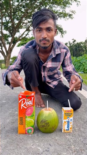 Green coconut water & Amul lassi Real guava juss test 🤗🔥￼