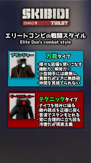 エリートコンビ（プランジャーマン＆ダークスピーカーマン）の戦闘スタイル #shorts #スキビディトイレ #skibiditoilet