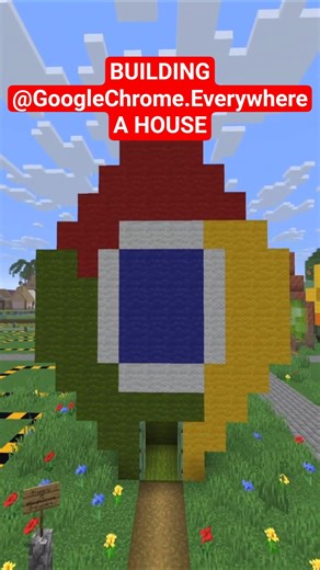 Cool Minecraft Builds Making @GoogleChrome.Everywhere A House #minecraft #shorts #gaming