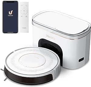 Verefa V60 Pro Robot Vacuum Self Emptying, Robotic Vacuum Cleaner 2,700Pa Suction, Quiet Cleaning, Planned-Path Navigation, Ultra Slim, Wi-Fi, APP & Remote Control, Ideal for Hard Floors, Carpets