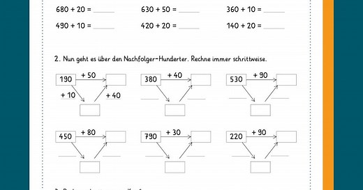 Addieren/ Subtrahieren mit Zehnerzahlen im Zahlenraum 1000