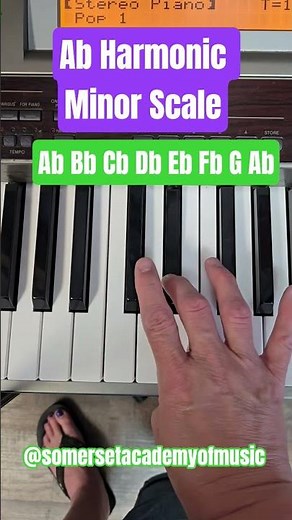 A Flat Harmonic Minor Scale 🎹 #easypiano #minorscale