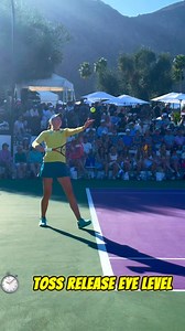 Rybakina’s serve is one of the most powerful weapons on the WTA Tour, characterized by precision, fluid motion, and impressive power. Her technique is built on strong fundamentals: Fluid Motion: Rybakina has a smooth, rhythmic service motion Knee Bend and Leg Drive: She effectively uses her leg drive to generate power, exploding upwards Trophy Position: Her trophy position is textbook Pronation looks great Follow-Through: Her follow-through is balanced, allowing her to recover quickly and prepar