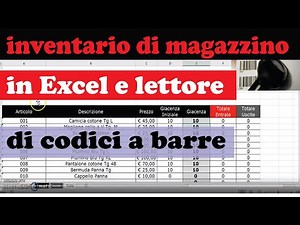 Inventario di magazzino in excel e lettore di codici a barre