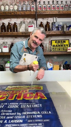 Restoring an Original Vintage 1978 US Subway Movie Poster for Battlestar Galactica.