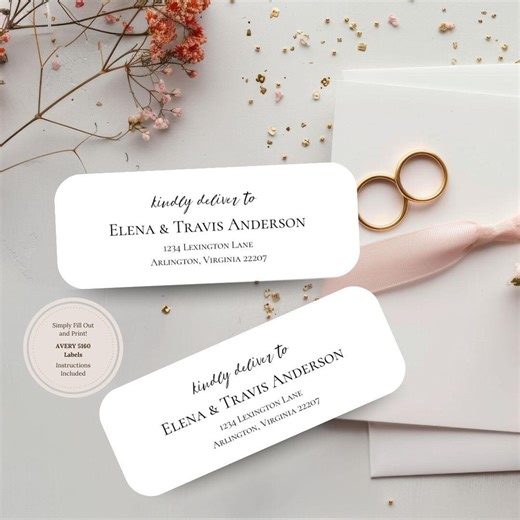 Wedding Guest Address Labels: Wedding Must Haves (editable Printable Template) AVERY 5160 - Etsy