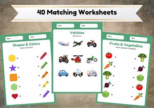 Kids Matching Game Printable: Preschool Shapes, Colors, Animals (PDF) - Etsy Canada