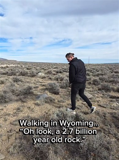 Rockhounding is absolutely a thing in Wyoming. People come here specifically to hunt agates, petrified wood, jasper, jade, fossils… you name it. It’s not weird to see someone scanning the ground like they dropped their keys. They’re probably looking for treasure. This one just happened to be granite. Most of the granite you’ll find here ties back to the Wyoming Craton, which is some of the oldest exposed rock in North America. A lot of it formed around 2.5 to 3.6 billion years ago. So yeah. You’