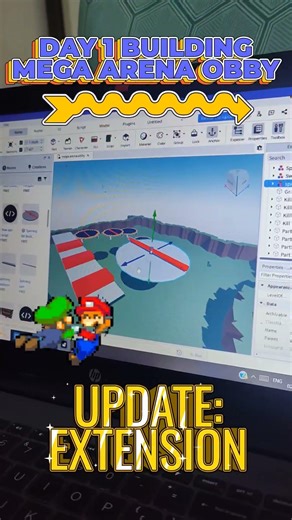 day 1 building mega arena obby#trend#roblox#build