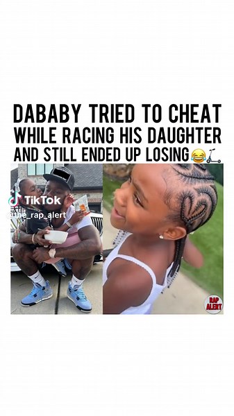 #DaBaby raced his daughter on scooters and this happened 😂🛴