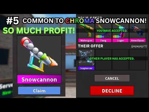 SO MANY EXPENSIVE GODLY TRADES IN ROBLOX MM2! (Nothing to Chroma Snowcannon)