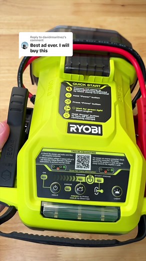Replying to @davidrmaritnez RYOBI Jump Starter 🔥 #ryobi #ryobitools #homedepot