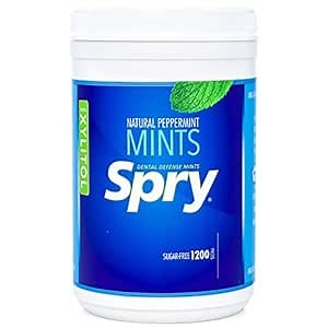 Spry Xylitol Peppermint Sugar Free Candy - Promote Oral Health, Increase Saliva Production, Stop Bad Breath, Non-GMO, Gluten-Free, 1200 Count (Pack of 1)