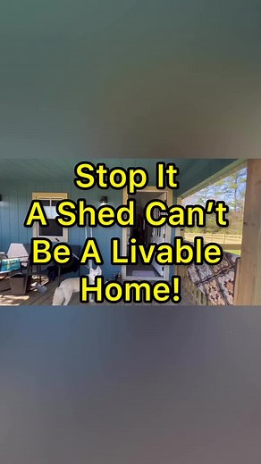16x60 Lofted Barn Cabin 🔥🚀 The bedroom is bigger than my bedroom at my crib 😳 Comment “tiny” to see full YouTube video that’s about to drop 🔥🚀💯 #shedtohouse #tinyhouse #portablebuilding #shed #barn #loftedbarn #loftedbarncabin #cabin