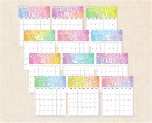 Calendario 2026 Para Imprimir · PDF De 12 Páginas · Twilight Twist - Etsy Australia