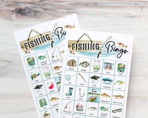 Fishing Bingo: PRINTABLE 50 Cards, Bingo Pdf Game, Party Game Ideas, Senior Citizen Game, Kids Games, Retirement Activity Clean Adult Bingo - Etsy
