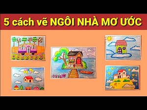 Vẽ ngôi nhà mơ ước | ngôi nhà trong tranh lớp 7 | vẽ phong cảnh quê hương em | KCart3