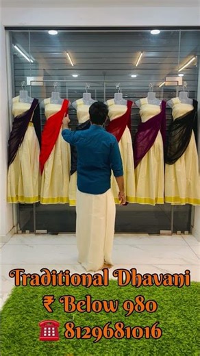 Traditional dhavani collection for all festivals. Contact for booking:8129681016 #traditional