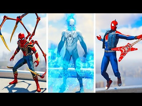 Marvel's Spider-Man Remastered - ALL Spider-Man Suits Powers