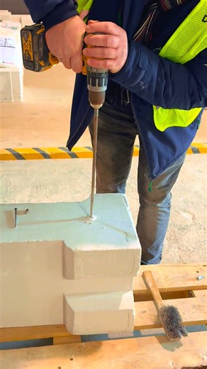 SYSTEM 3E | PERLITE | HOUSE | BUILD | POLAND on Instagram: "Clean production 🧼 Dirty tests 🔨 System 3E Elements are made under strict quality control in a clean factory environment 🏭 Then we drill 🔩, knock 🔨, and stress-test them live 🧪 — exactly how they’re used on site. Because real performance can’t be theoretical. 💪 #System3E #TestedNotTold #QualityManufacturing #ConcreteBlocks #ConstructionTech"