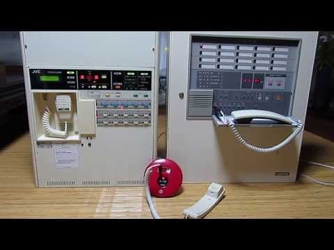 能美防災 FAP129A 火災受信機+JVC 非常用放送設備 自火報連動