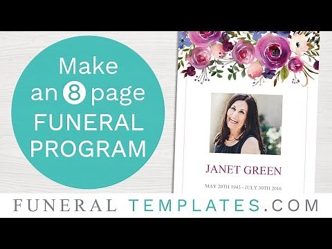 Make an 8 Page Funeral Program Template | Funeral Templates