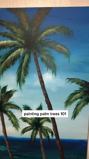 Painting palm trees 101 #artcheck #painting #acrylicpainting #acrylicpaint #paint #art #artist #beachpainting #palmtrees #paintingtutorial