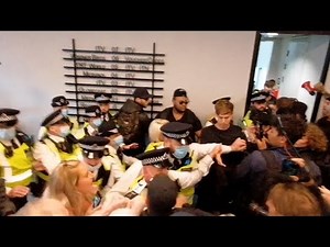 Anti-vaccine protesters storm ITN building in London