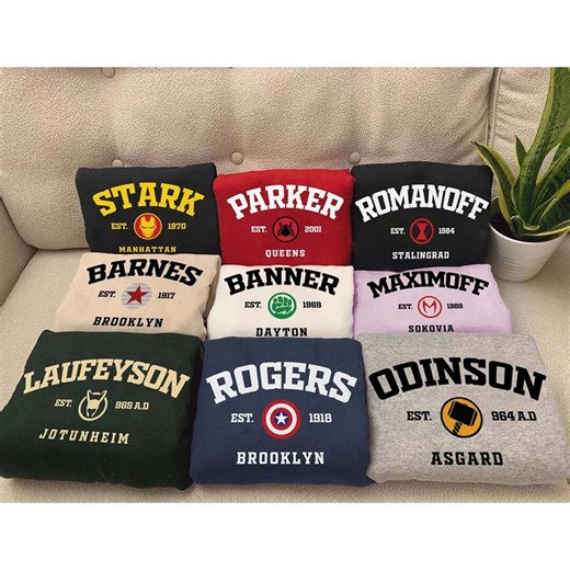 Marvel Avengers University Sweatshirt, Stark Rogers Parker Banner - Etsy