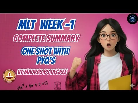 MLT Week 1 Full Explanation | IIT Madras BS Degree | Concepts + Examples