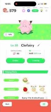 Evolving my clefairy in pokemon sleep