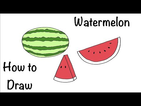 🔴 Beginner Drawing a Whole and Wedge of Watermelon Plant. How to Draw a Slice Step by Step Guide. 🔴