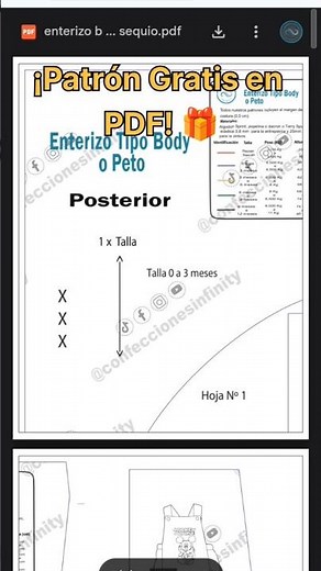 Patrón GRATIS: Enterizo de Bebé 👶 PDF (Listo para imprimir)#PatronesGratis #MoldesDeCostura #DIYBaby