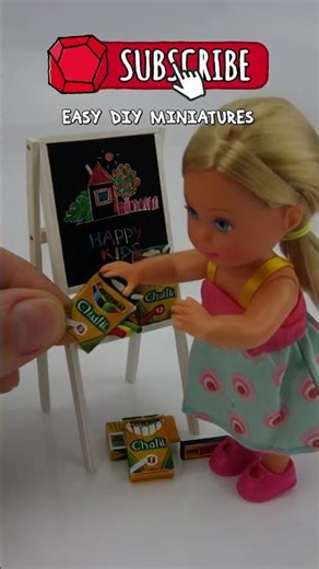 BEST DIY TINY CRAYOLA CHALK! Make Miniature Paper Toys for Dolls in 15 Min! Easy & Cute