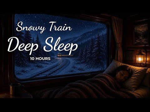 Train Sounds for Sleep 🚆 Cozy Snowy Night Train | Deep Sleep Ambience ❄️ 10 Hours