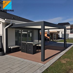 [Hot Item] Motorized Aluminum Gazebo Kits Swimming Pool Louvered Roof Bioclimatic Pergola with Zip Screen