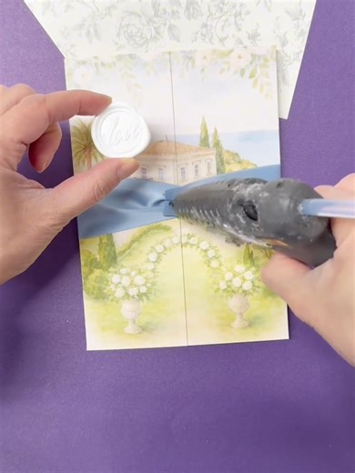 Elegant Gatefold Wedding Invitations with Wax Seal