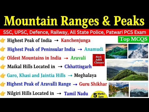 Mountain Ranges of India | Important Mountains with Map | Mountain Peaks of Himalayas | Memory Trick