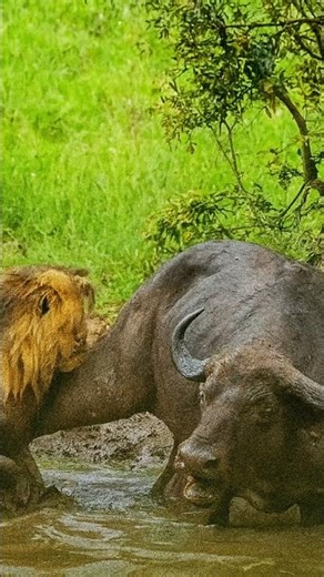 Lone Buffalo vs Lion Attack | Buffalo Herd Returns for a Dramatic Rescue
