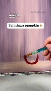 [clip] How to paint an easy pumpkin shape 🎨 #easypainting #pumpkins #beginner #howto | Emily Seilhamer Art