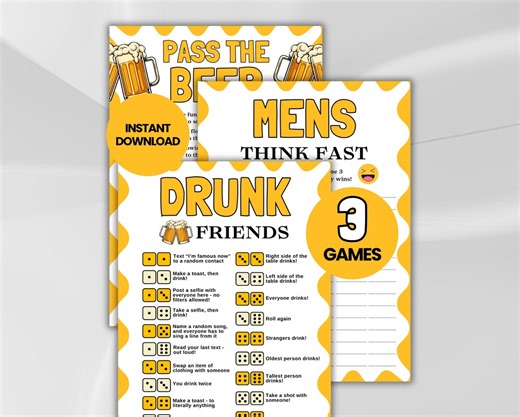 Men Birthday Party Games for Adults, Adult Party Games, Ice Breaker Games for Adults, Adult Drinking Games, Beer Games, Drunk Dice Game - Etsy