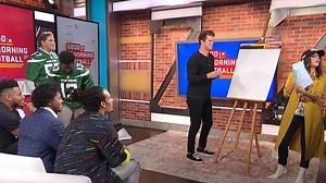 New York Jets players and the 'Good Morning Football' crew face off in football pictionary