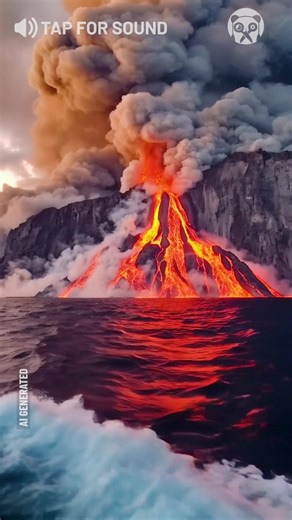 Active volcano in action – AI-generated | Creative Panda