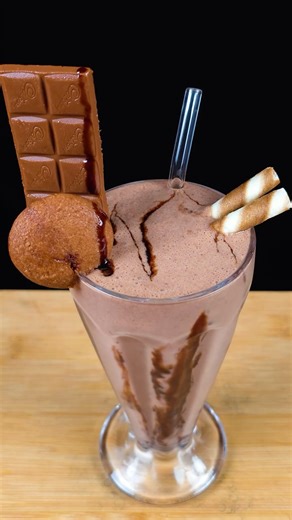 BiskyBites Chocolate Milkshake 😋#shorts