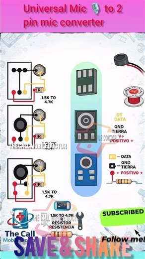 Digital Mic Convert Universal Mic 2 Pin #shorts #phonerepair