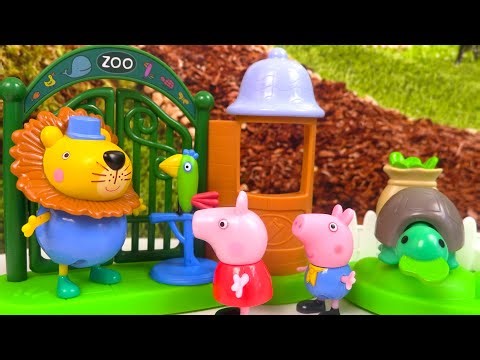 Peppa Pig au Zoo avec le Gardien M. Lion