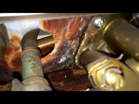 Vaillant combination boiler problems - leaking condensate has caused heavy corrosion