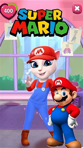 My Talking Angela 2 and Seper Mario #mario #mytalkingangela2
