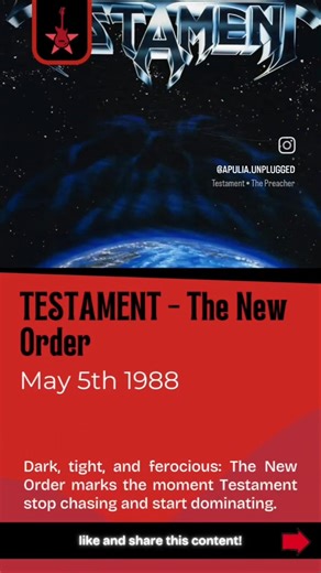 TESTAMENT - The New Order (1988) #onthisday #metalreview #thrashmetal #bayarea #fab4 #extrememetal