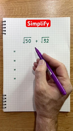 Square Root Simplification #math #satmath #mathhacks